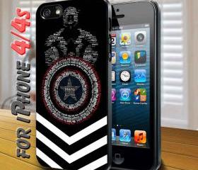 marvel the avenger captain america quotes Black Case for iphone 4 / 4s